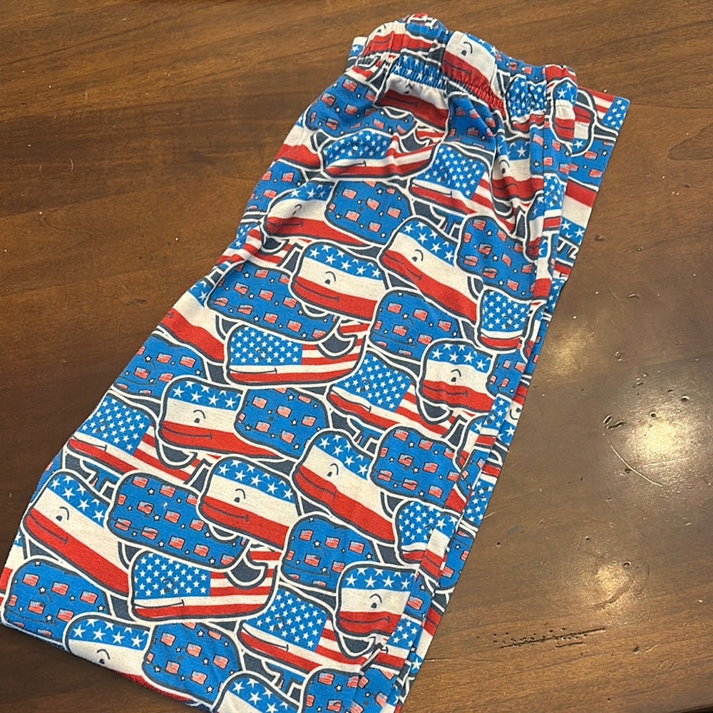 Vineyard Vines Patriotic Whale Pajama Pants - Red, White, Blue Adult small